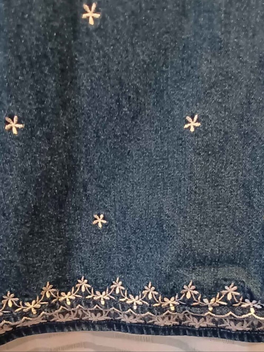 Vintage Denim & Co. Embroidered With Denim Button-Front Shirt - Blue - Picture 3 of 5